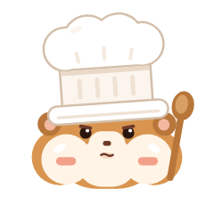 Nibl holding a wooden spoon, ready to get cooking